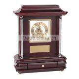YIWU Factory Wholesale Red Wooden Clock For Business Gift thumbnail-1