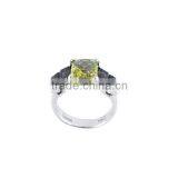 925 Sterling Silver Lemon Quartz & Smoky Quartz Gemstone Ring Jewelry thumbnail-1