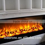 indoor electric fireplace with glass