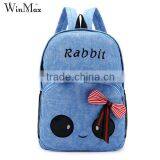 Korean Style Canvas Backpack Bag for Girls Bowknot Travel School Bag