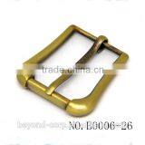 Good Quality Old Brass Brushed Effect Pin Buckle With Fake Roller Shape thumbnail-4