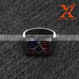 In Stock New Hot Sale Stainless Steel American Flag Symbol Freemason Masonic Silicone Wedding Rings for Men thumbnail-3