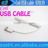 3ft 1M Spring Coiled USB Cable,USB 2.0 Male to Micro USB 5 Pin Data Sync Charger Cable