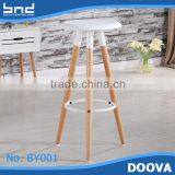 High Leg for Bar Store Wood Bar Stool thumbnail-3