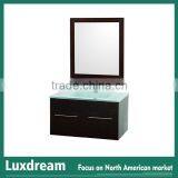 White Bowl Shape Ceramic Basin Mini Bathroom Vanity With Side Cabinet thumbnail-6