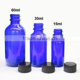 15ml, 30ml, 60ml Cobalt Blue Glass Bottles with Caps