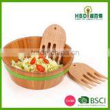 High Quality Bamboo Bowl,bamboo Salad Bowl With Server thumbnail-4