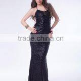 Latest Design New Fashion Full Sequin Floor Length Long Night Dress Sexy Black Gown thumbnail-1