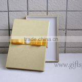 Luxury Handmade Gold Wedding Invitations Box With Ribbon Bow