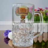 Handle beer glass mug with decal 630ml