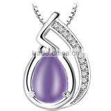 925 sterling silver simple design Generous natural women gemstone jewelry amethyst purple stone pendant