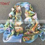 Fresh Orange Color Sexy Shawls and Scarf Stole for Young Girls and Office Ladies thumbnail-3