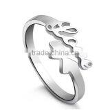 Love Letter Silver Plated Finger Rings Jewelry Fashion White Gold Color Simple Ring China Jewellery Wholesale thumbnail-2