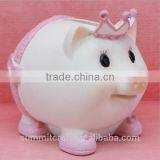 Resin Pink Pig Wearing Crown Piggy Bank Money Boxes Wholesale thumbnail-3