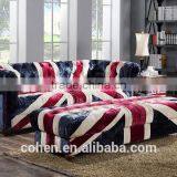 2016 Hot Sell High Quality Europe Vintage Style Living Room Chesterfeild UK Flag Fabric Sofa thumbnail-3
