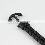 Unisex Fashion Braided Leather Cord Wrap Antique Anchor Bracelets thumbnail-4