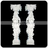 Roman Art Pillar Ionic Cap Marble Stone Column With Girl Statue thumbnail-2