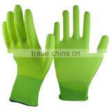 NMSAFETY EN388 PU Gloves Green Nylon Liner PU Gloves/protective Gloves /safety Wrok Gloves Good Grip in Dry Enviroment thumbnail-1