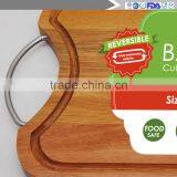 Manufacturers Wholesale Stainless Steel Handle Acacia Wood Chopping Block thumbnail-5