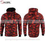 Cheap 100% Cotton Camo Hooded Zip up Hoodie and Jogging Pants Men Tracksuit Set With no Logo thumbnail-6