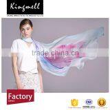 Custom Design Digital Print Fashion Silk Scarf With Crepe Textile Fabric thumbnail-2