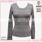 Autumn New Women Casual Long Sleeve Round Collar Cotton Tops and Blouse thumbnail-1