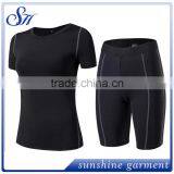 Summer Gym Yoga Suit Plain Short Sleeve and Plain Shorts thumbnail-2