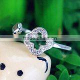 Spritual Charm Accessory Lucky Clover Design Top Zircon Diamond Sterling 925 Silver Open Ring thumbnail-2