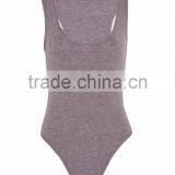 Chinese Factory Sexy Women Plain Tight Body Shaper Basic Grey Racer Back Bodysuit thumbnail-4