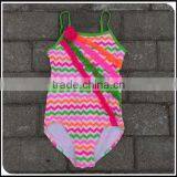 2016 Cute Stocked!! Children Swimwear Baby Girl Bikibi Swimsuit Rainbow Chevron Beachwear For European Children Girls Swimsuit thumbnail-1
