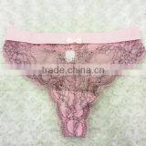 Pink Sets Sexy Women Transparent Lace Underwear Bra and Panty Set thumbnail-6