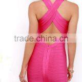 Wholesale Halter Neck Body-con Fit Fuchsia Bandage Dress 2015 thumbnail-5