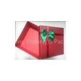 Handmade Cardboard Gift Packaging Boxes With Ribbon , 1200g Grey Board + 157g C2S Art Paper