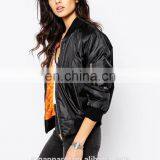 New Fashion Shiny Ribbed Bomber Jacket for Women in Life thumbnail-2