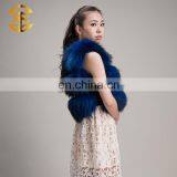 Wholesale European Style Royal Blue New Real Raccoon Fur Sleeveless Vest thumbnail-4