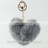 Best Valentine Gift for Girfriend Plus Pom Pom Heart Shape Keychain for Girls' Bag Accessories Car Pendant thumbnail-4
