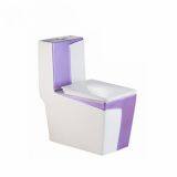 Chinese Manufacturer Ceramics Siphonic One Piece Luxury Square Big Purple Color Toilet wc