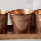 2018 Copper Painting Finish of Iron Flower Pot With Handle thumbnail-4