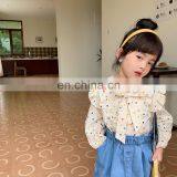 2020 Autumn Girls Blouse New Girl's Long-Sleeved Colorful Dotted Shirt Korean-Style Little Girl's Bow Top thumbnail-2