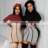 LAITE D2174 Amazon Best Sellers Contrast Color Fashion Women Dresses Patchwork Bodycon Casual Dresses thumbnail-3