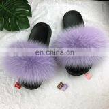 2020 Summer New Design Mules Pantuflas Fluffy Bohemian Colorful Dames Design Fashion Eva Foam Rainbow Fox Fur Slide Slippers thumbnail-7