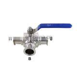 Homebrew Stainless Steel Sanitary Tri Clamp Full Bore 3 Way Ball Valve SS304 1.5" thumbnail-5