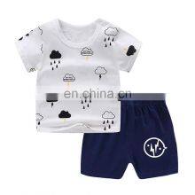 New summer fashion toddler girls boys cotton printing cartoon pattern T-shirt + Pants new born baby clothes sets with many style