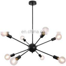 Modern Black Ceiling Light Rustic Chandelier for Bedroom Kitchen Sputnik Chandelier thumbnail-3
