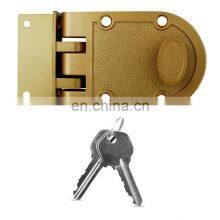 Бронзовая защелка Jimmy Proof Style с антиугонным ночным защелкивающим стержнем, накладной замок с цилиндром из цинка, традиционный антикварный золотой бронзовый замок-штырь thumbnail-1