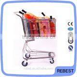 Metal Chromrd Plate Shopping Trolley With Wheels