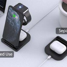 Hot Selling 15W Foldable Wireless Charger Stand Fast Charging Stand 3 in 1 Battery Charger Station Type C Portable Charger thumbnail-4