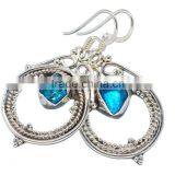 APATITE ROUGH EARRING 925 SOLID STERLING,SILVER EXPORTER,STERLING SILVER JEWELRY,SILVER EARRING thumbnail-1