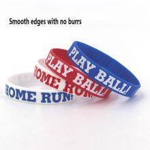 Factory Price Baseball Inspired Baseball Enthusiast Silicone Wristband Sport Athlete Waterproof Smoothly Print Bracelet thumbnail-5