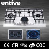5 burner built in gas hobs with electric plate